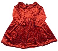 Červené sametové šaty s volánem H&M