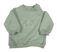 Zelenošedá mikina s motýlem F&F