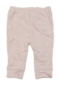 Růžové žebrované lehké tepláky s králíky Nutmeg