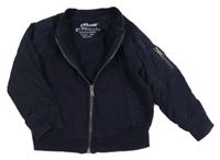 Tmavomodrá teplákovo/šusťáková propínací mikina Rebel