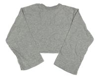 Světlešedá melírovaná crop mikina H&M