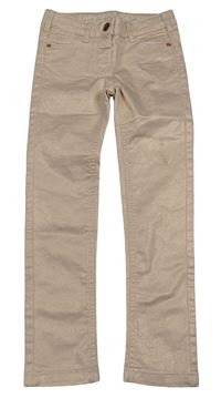 Světlerůžové třpytivé plátěné skinny kalhoty C&A