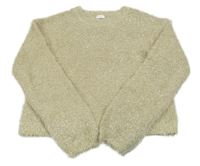 Béžový třpytivý chlupatý crop svetr F&F