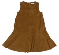 Hnědé semišové šaty Mango