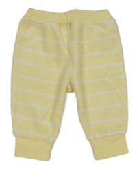 Žluto-bílé pruhované sametové tepláky C&A