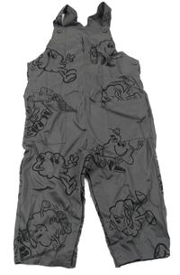 Tmavošedé lehké laclové kalhoty s příšerkami Primark