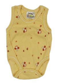 Žluté body s ptáčky a beruškami Dimo