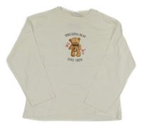 Smetanové triko s medvědem Zara