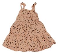 Korálové puntíkaté lehké šaty Primark