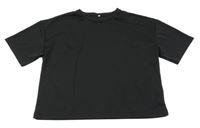 Černé sportovní crop tričko H&M