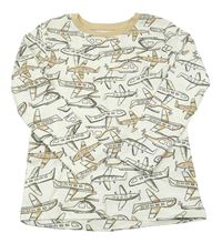 Smetanové triko s letadly Dunnes