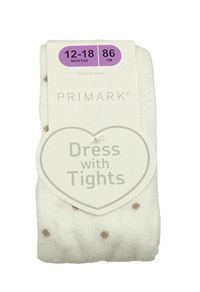 Nové - Bílé puntíkaté punčocháče Primark