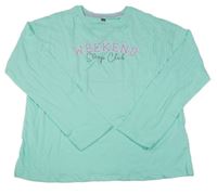 Tyrkysové triko s nápisem F&F