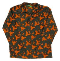 Khaki-oranžová army fleecová funkční mikina Mountain Warehouse