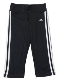 Černé sportovní capri funkční legíny s logem Adidas