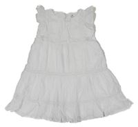 Bílé šaty s krajkou a volánky H&M