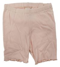 Světlerůžové žebrované elastické kraťasy H&M
