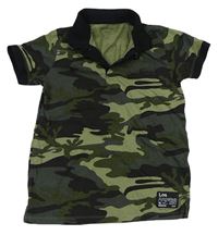 Khaki-černé army polo tričko Primark