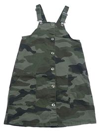 Khaki-army riflové propínací šaty Denim Co.