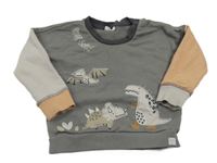 Šedá mikina s dinosaury zn. Next