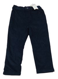 Nové - tmavomodré sametové chino kalhoty Pep&Co