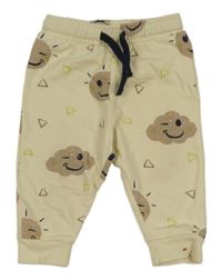 Světlebéžové tepláky s mraky Topomini