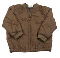 Hnědá prošívaná šusťáková lehce zateplená bunda Pep&Co