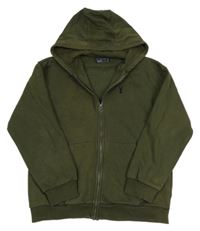 Khaki propínací mikina s kapucí Next