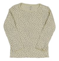 Smetanové puntíkaté žebrované triko F&F