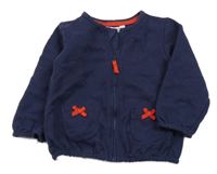 Tmavomodrá propínací mikina s kapsami M&Co.