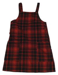 Černo-červené kostkované vlněné šaty F&F