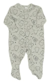 Bílo-šedý vzorovaný overal s obrázky C&A