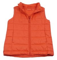 Červená šusťáková prošívaná zateplená vesta 