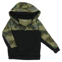 Černo-khaki mikina s kapucí Nutmeg