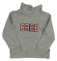 Šedá melírovaná mikina s nápisem okaidi