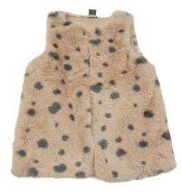 Pudrovo-šedá puntíkatá kožešinová podšitá vesta Pep&Co