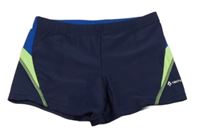 Tmavomodro-modré nohavičkové plavky 