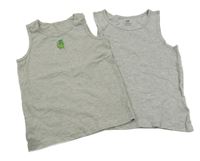 2x šedý melírovaný nátělník 