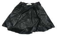 Černá kolová koženková sukně H&M