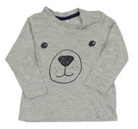 Šedé melírované triko s pejskem H&M