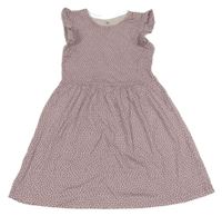 Lila vzorované šaty s volánky H&M