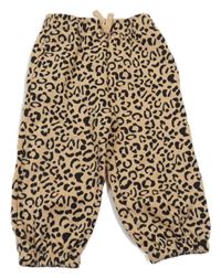 Béžovo-černé leopardí tepláky dunnes