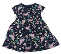 Tmavomodré šaty s jednorožci Mothercare