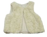 Bílá kožešinová podšitá vesta H&M