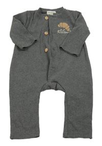 Šedý žebrovaný overal s croasantem 