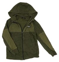 Khaki melírovaná propínací mikina s kapucí George