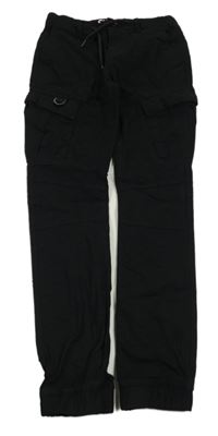 Černé plátěné cargo kalhoty Chapter young