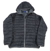 Černá šusťáková prošívaná zateplená bunda s kapucí Pepperts