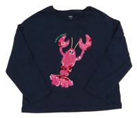 Tmavomodré triko s rakem z flitrů M&S