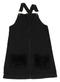 Tmavošedé riflové laclové šaty s chlupatými kapsami Pep&Co